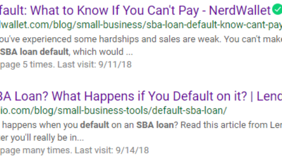 SBA Loan Default and the Google Algorithm